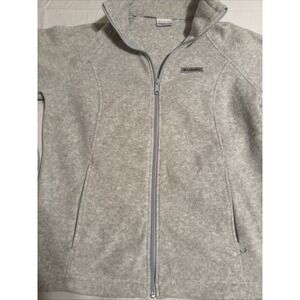 Columbia Light Gray Benton Springs Full Zip Fleece Jacket Size Large